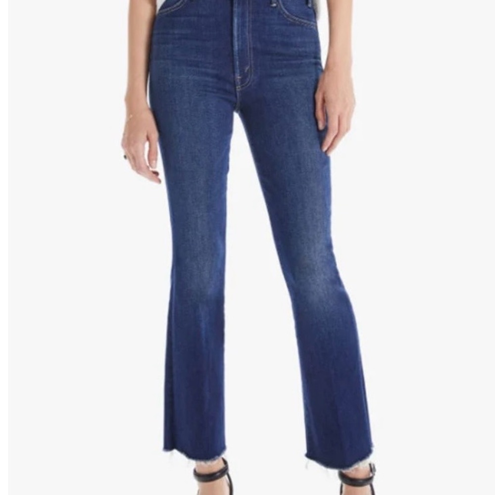 MOTHER HUSTLER Ankle Fray Jeans in Home Movies